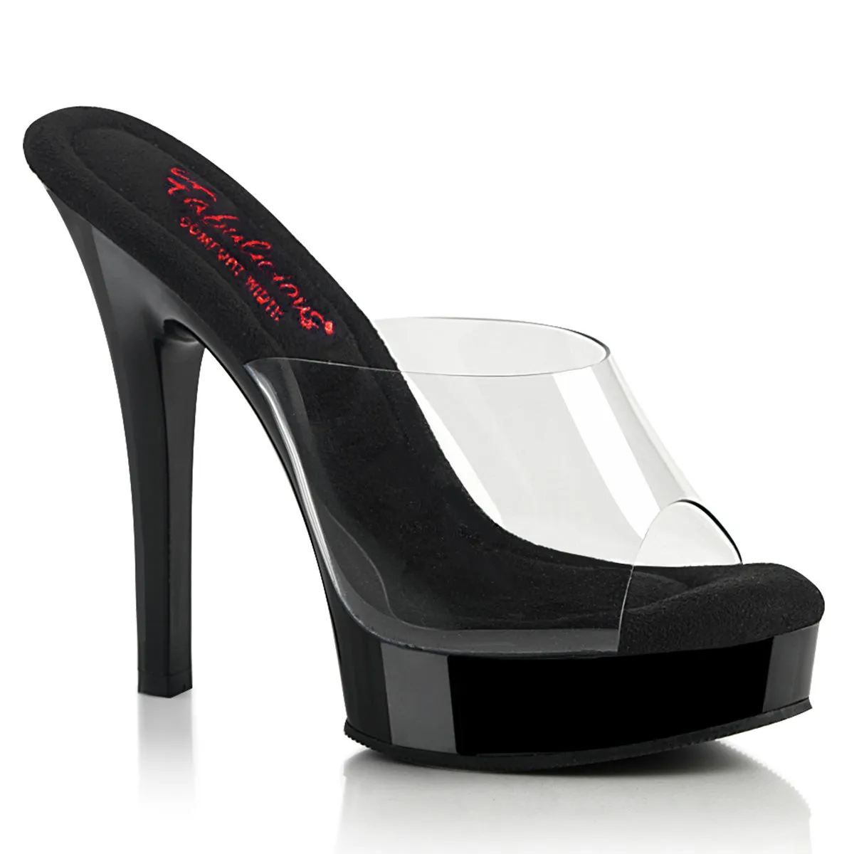 5 Inch Heel MAJESTY-501 Clear Black