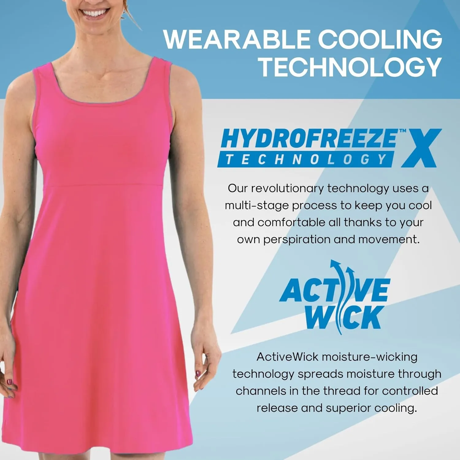 Arctic Cool Women's Sundress Instant Cooling Moisture Wicking Performance UPF 50  | Lightweight Breathable Golf, Work,Dinner