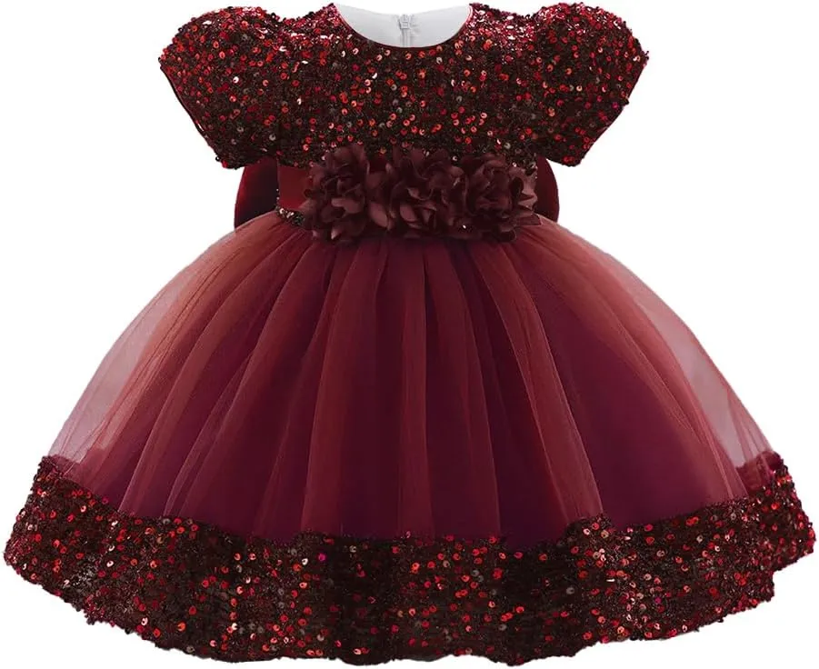 Baby Girls Dress Toddler Party Dress Cute Church Baptism Birthday Party Formal Dress