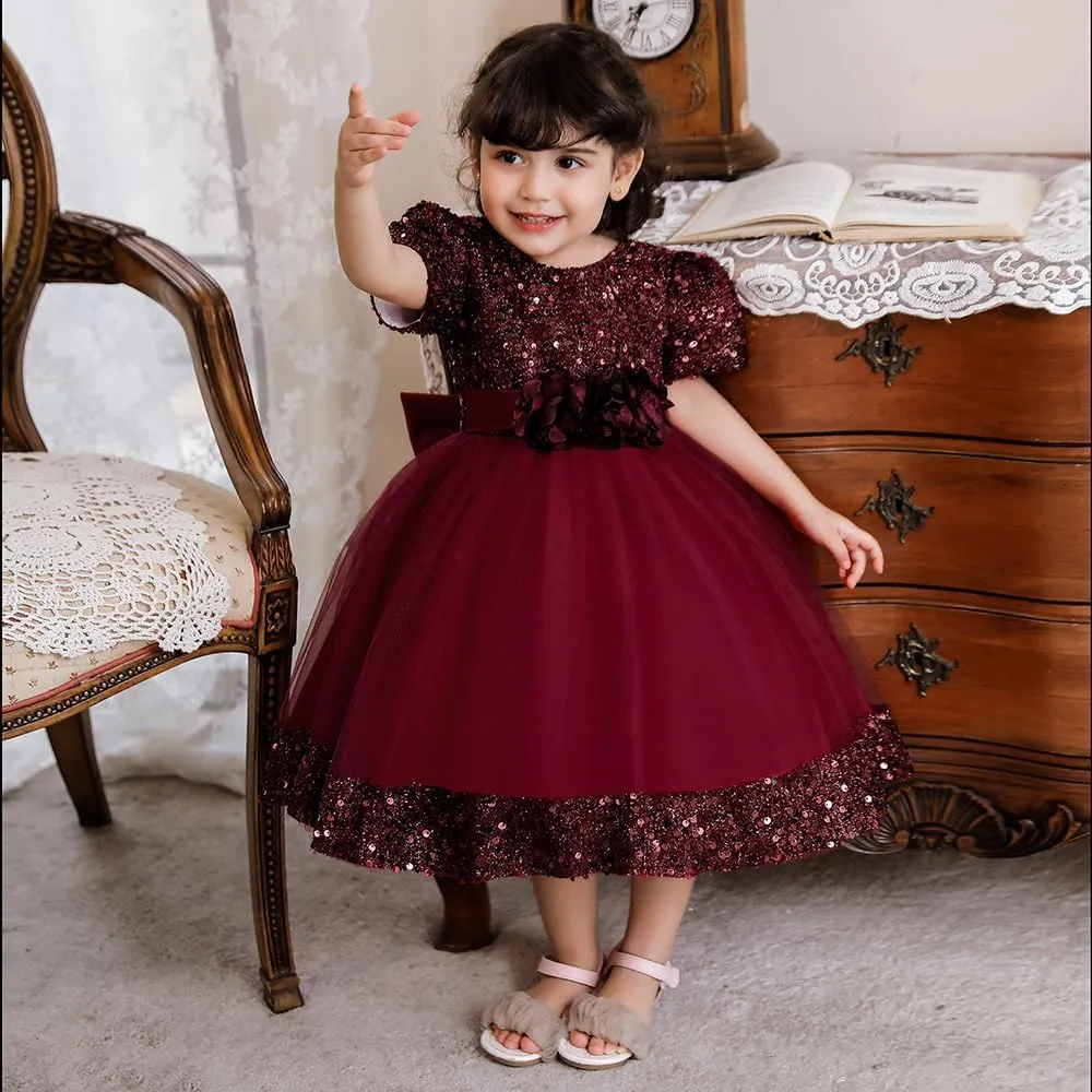 Baby Girls Dress Toddler Party Dress Cute Church Baptism Birthday Party Formal Dress