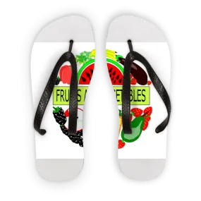 Beautiful Comfortable Fruits And Vegetables Design Adult Flip Flops