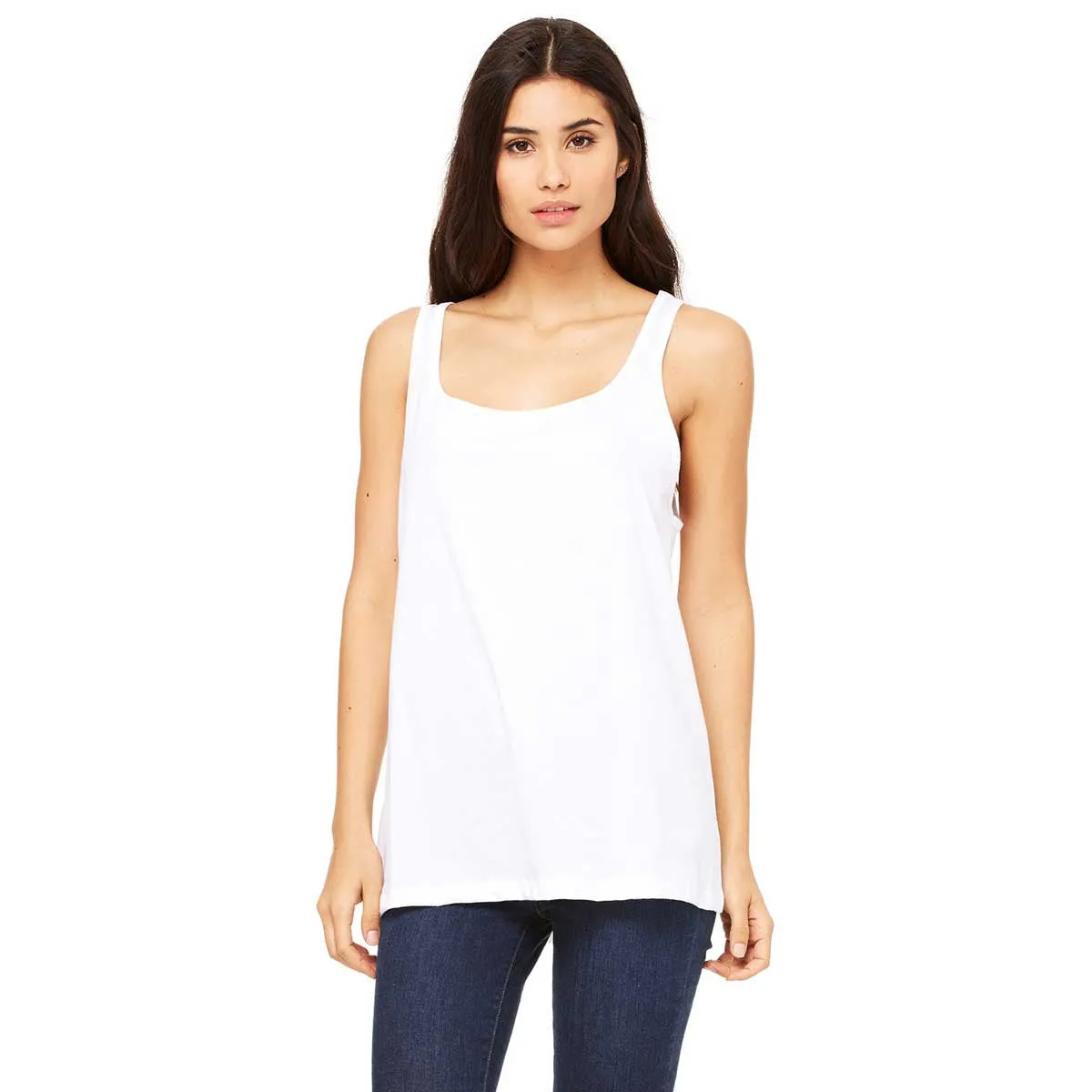 Bella   Canvas Women's White Relaxed Jersey Tank