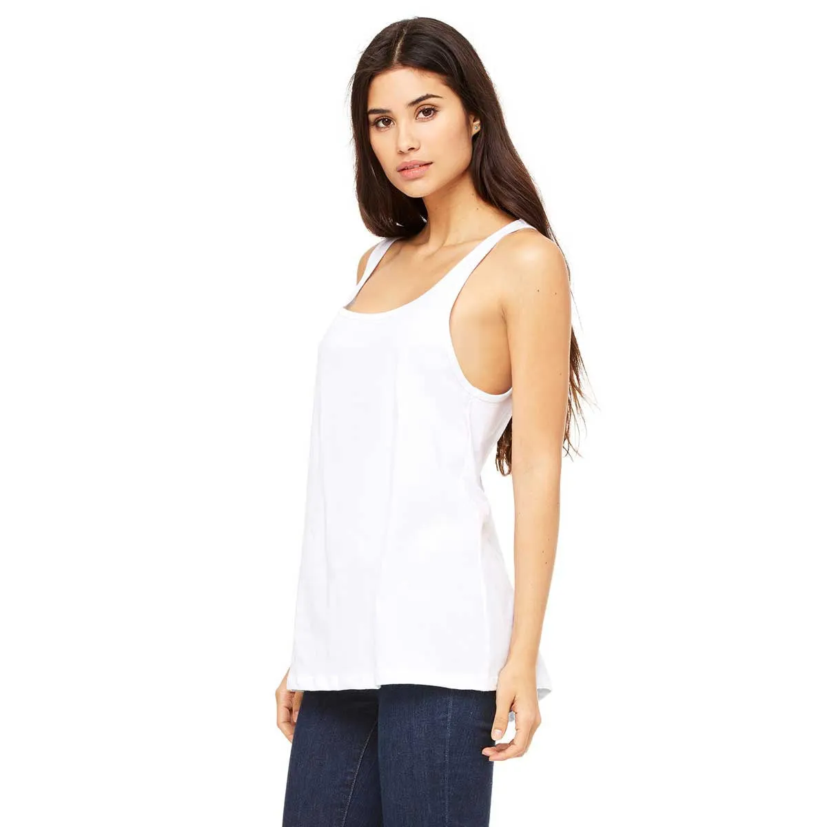 Bella   Canvas Women's White Relaxed Jersey Tank