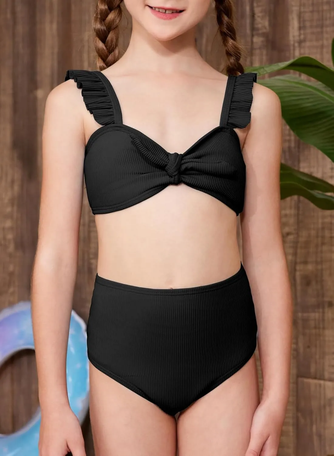blibean Tween Girls Swimsuit Two Piece Bikini Sets with Chest Pad Size 6-15 Years