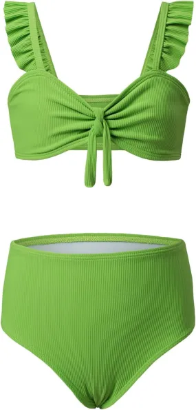 blibean Tween Girls Swimsuit Two Piece Bikini Sets with Chest Pad Size 6-15 Years