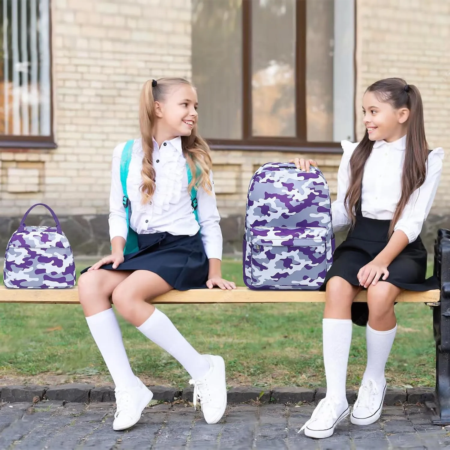 Bluboon Teen Girls School Backpack Kids Bookbag Set with Lunch Box Pencil Case Travel Laptop Backpack Casual Daypacks