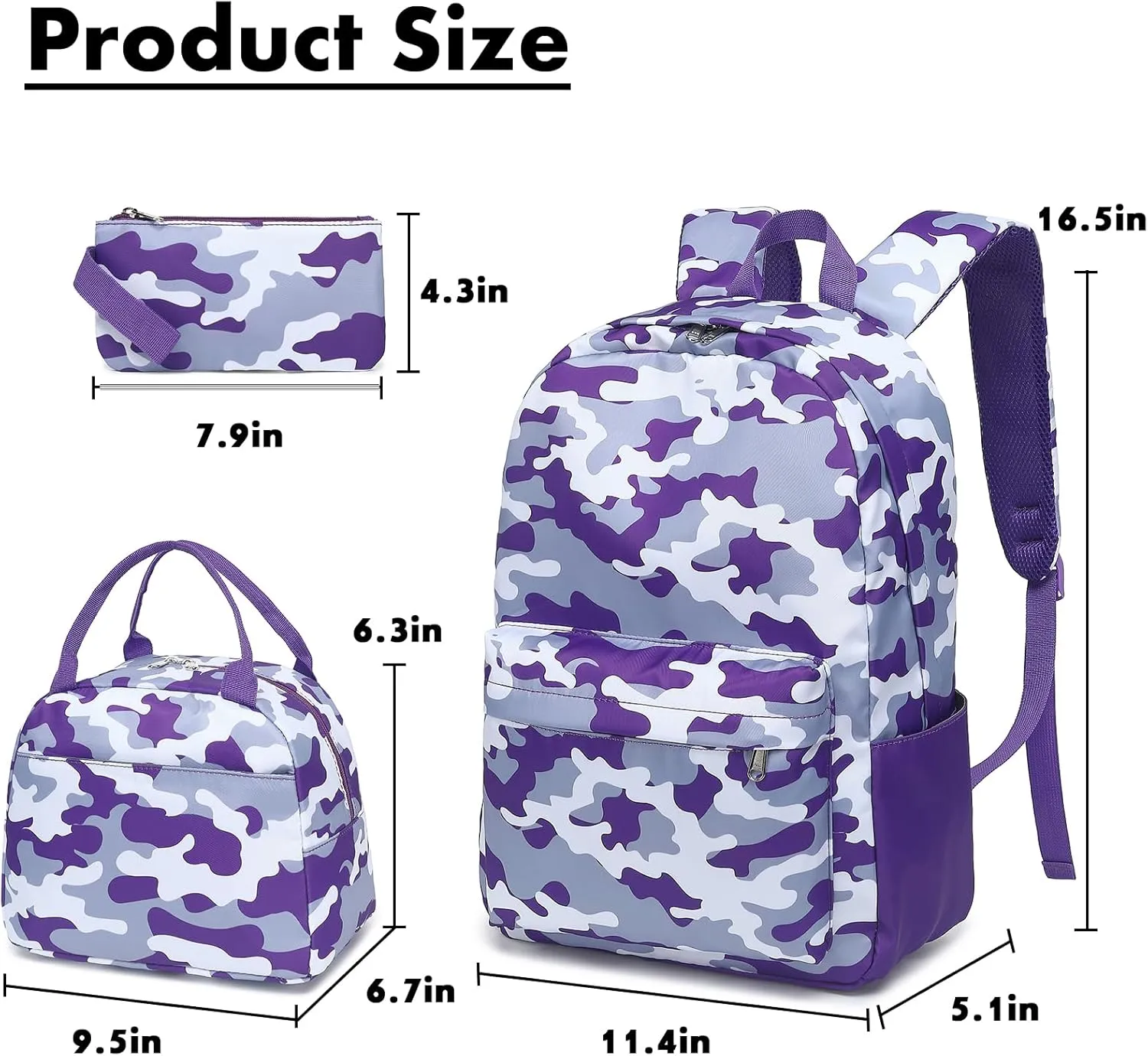 Bluboon Teen Girls School Backpack Kids Bookbag Set with Lunch Box Pencil Case Travel Laptop Backpack Casual Daypacks
