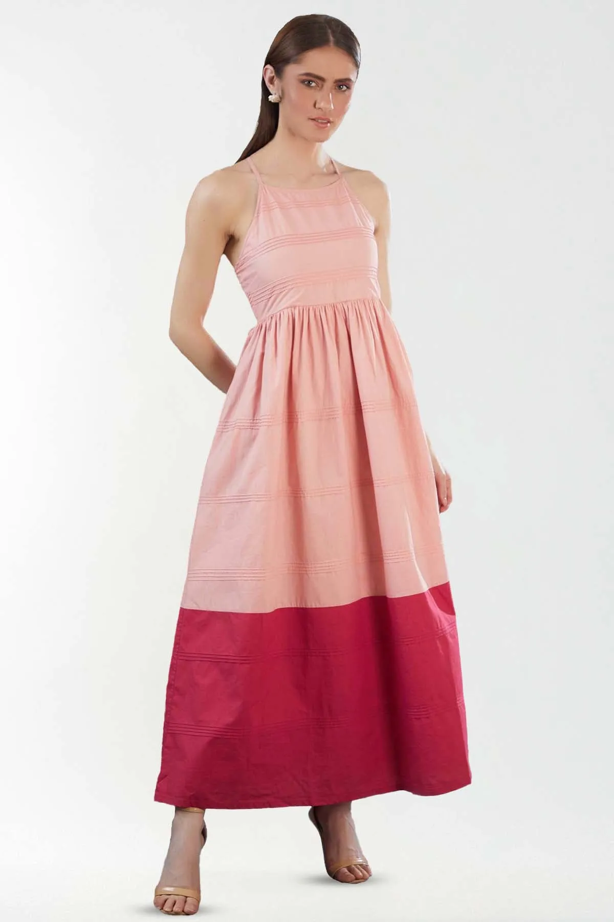 Blush Halter Maxi Dress