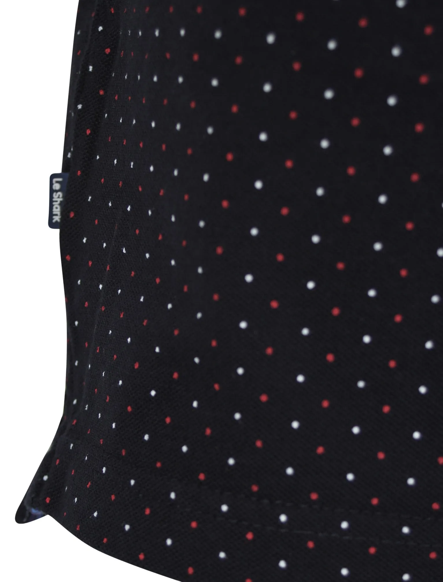 Brushwood Polkadot Polo Shirt in Navy - Le Shark
