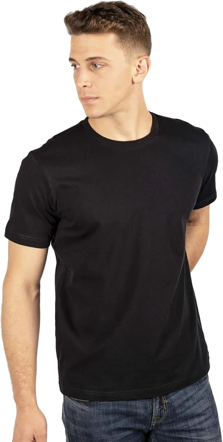 City Lab Men's Classic Fitted Soft Cotton Short Sleeve T-Shirt - Available in V-Neck and Crewneck T-Shirt