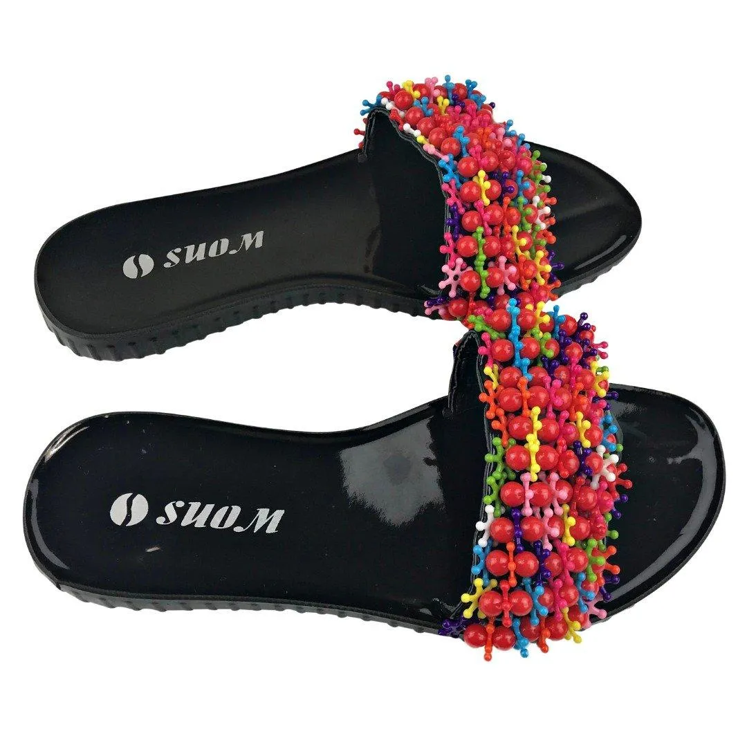 Colorful Beads Women African Sandals US 8.5 / EU 39