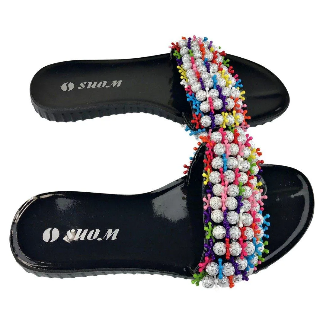 Colorful Beads Women African Sandals US 8.5 / EU 39