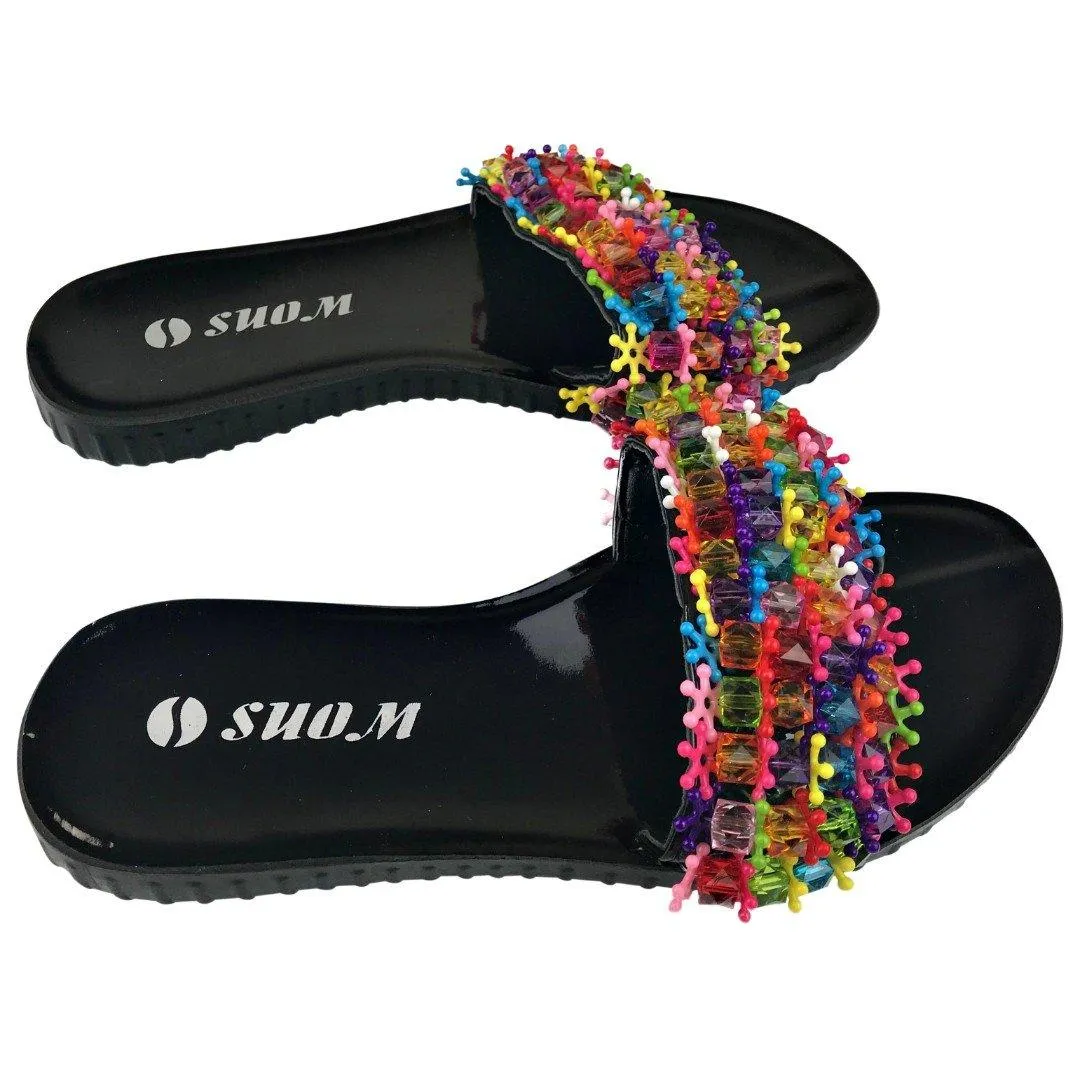 Colorful Beads Women African Sandals US 8.5 / EU 39