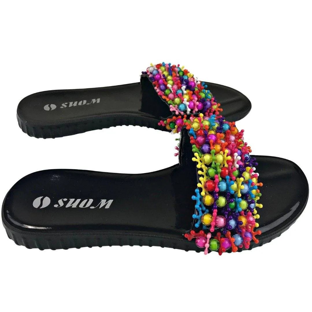 Colorful Beads Women African Sandals US 8.5 / EU 39