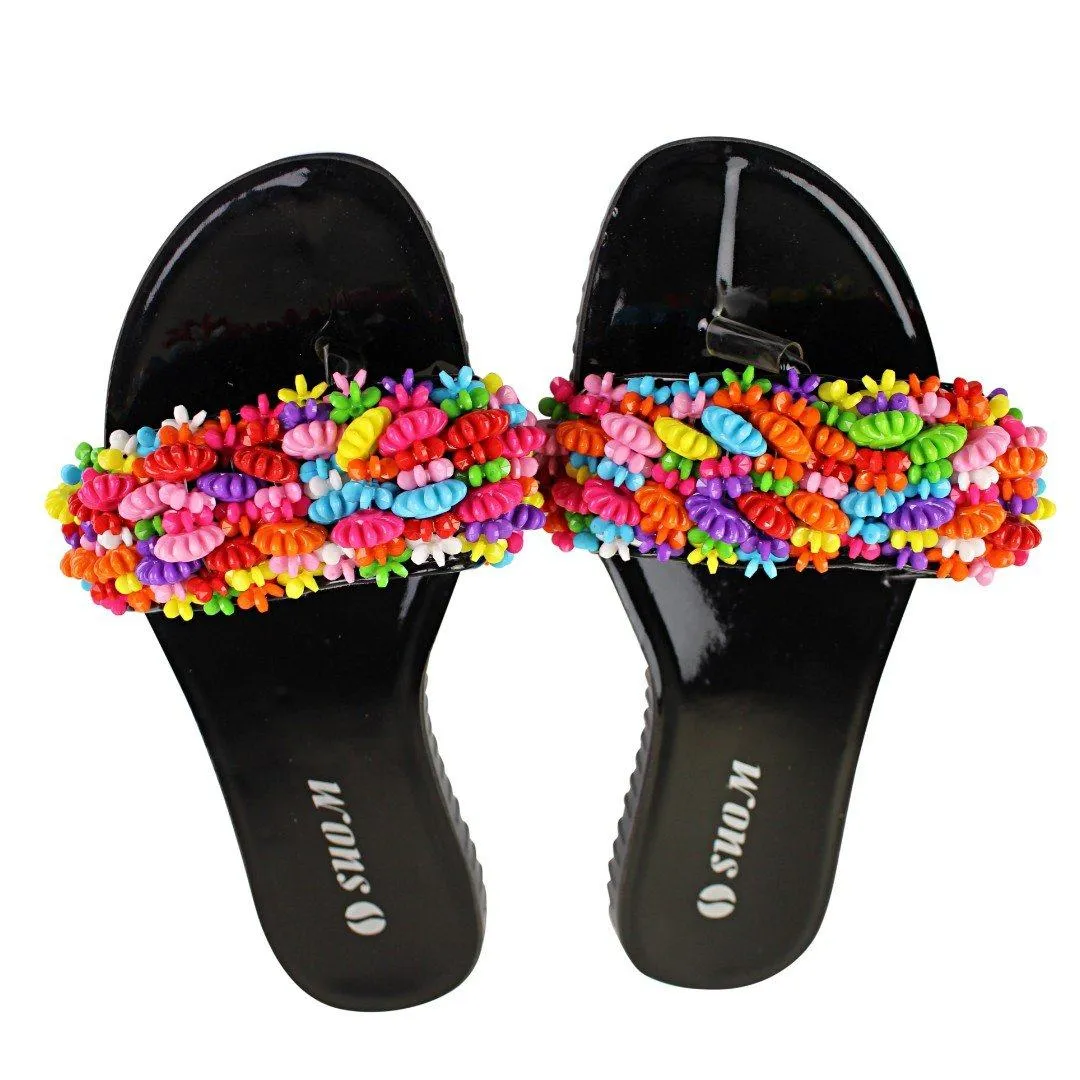 Colorful Beads Women African Sandals US 8.5 / EU 39