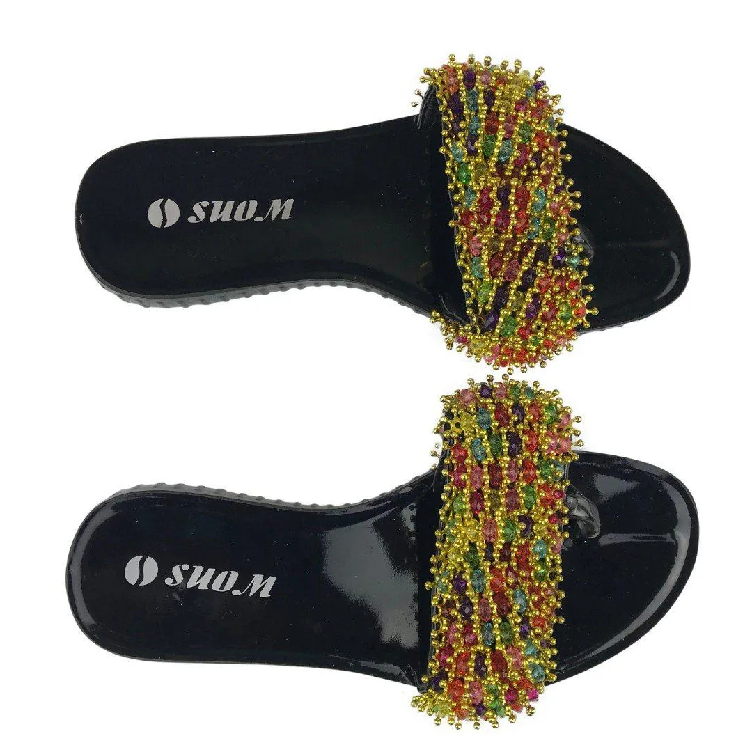 Colorful Beads Women African Sandals US 8.5 / EU 39