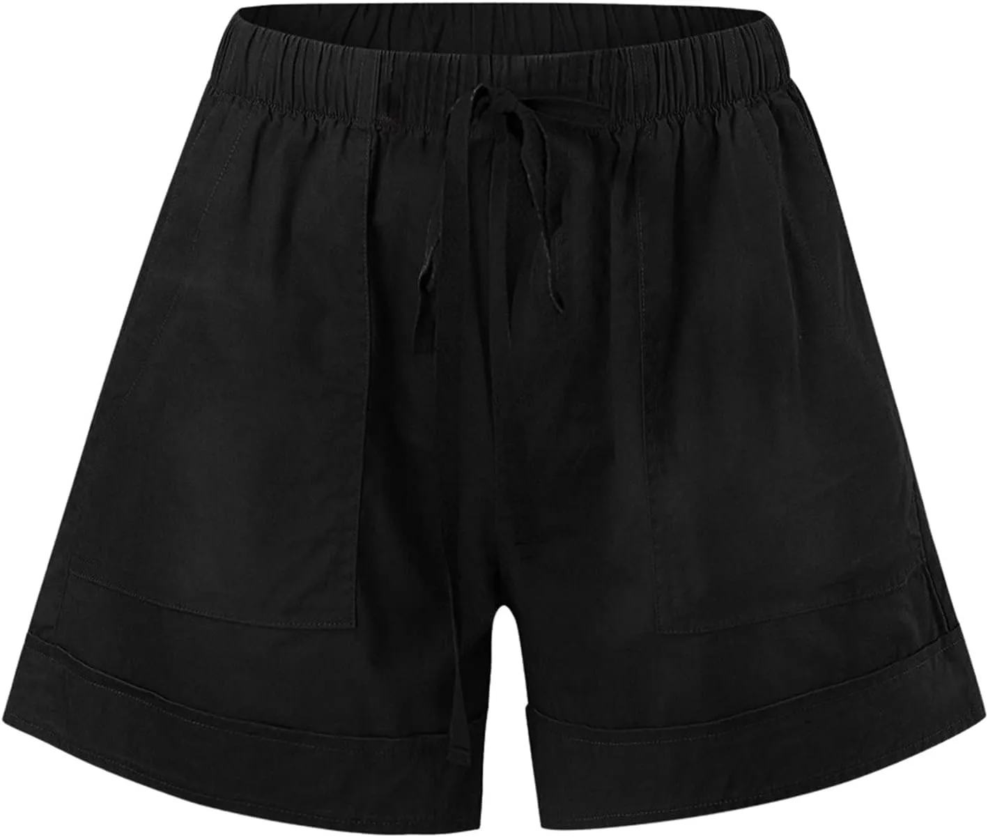 Cotton Shorts for Women Sexy Casual Bermuda Shorts Stretchy Fashion Drawstring Lounge Shorts with Pockets