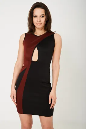 Cut Out Contrast Dress