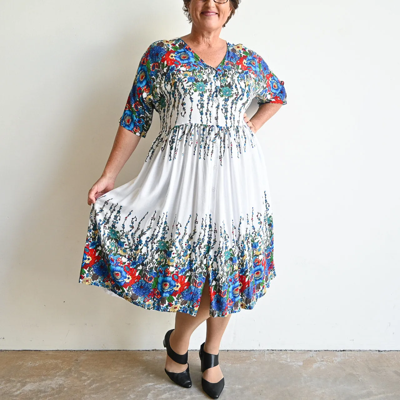 Day Tripper Summer Sundress - Blue Floral
