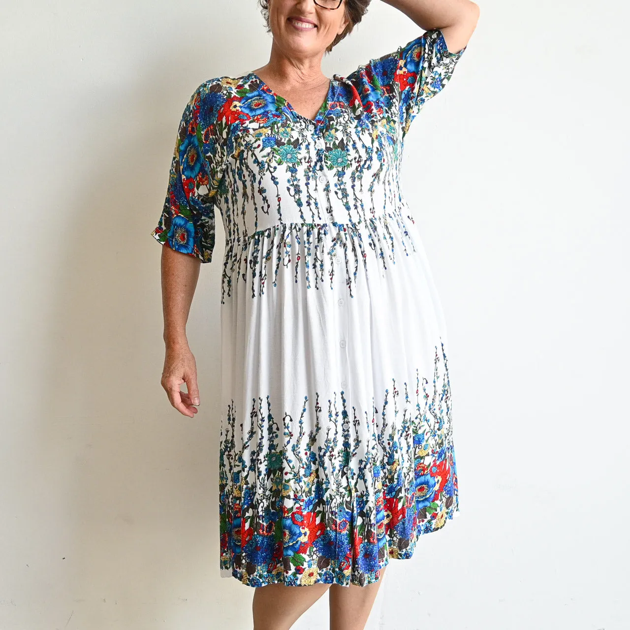 Day Tripper Summer Sundress - Blue Floral