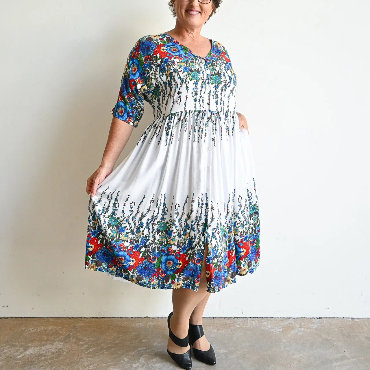 Day Tripper Summer Sundress - Blue Floral