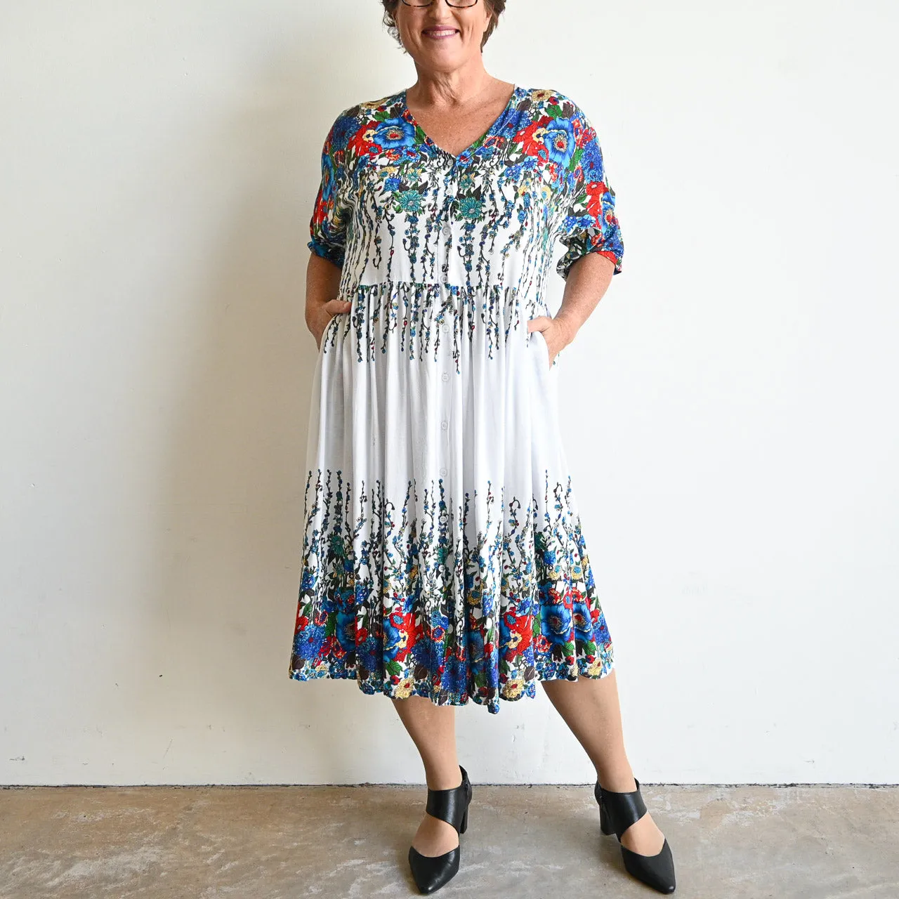 Day Tripper Summer Sundress - Blue Floral