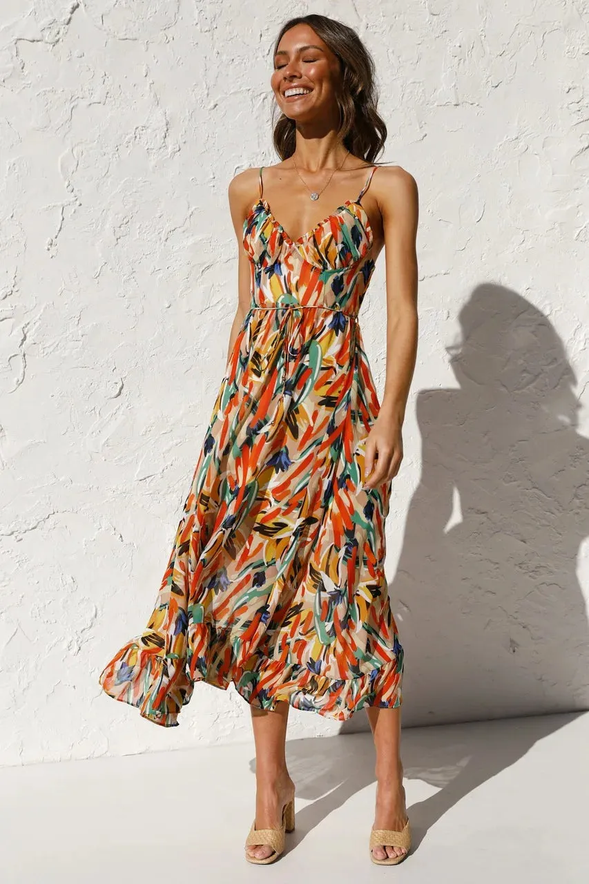 Ella | Colorful Midi Dress