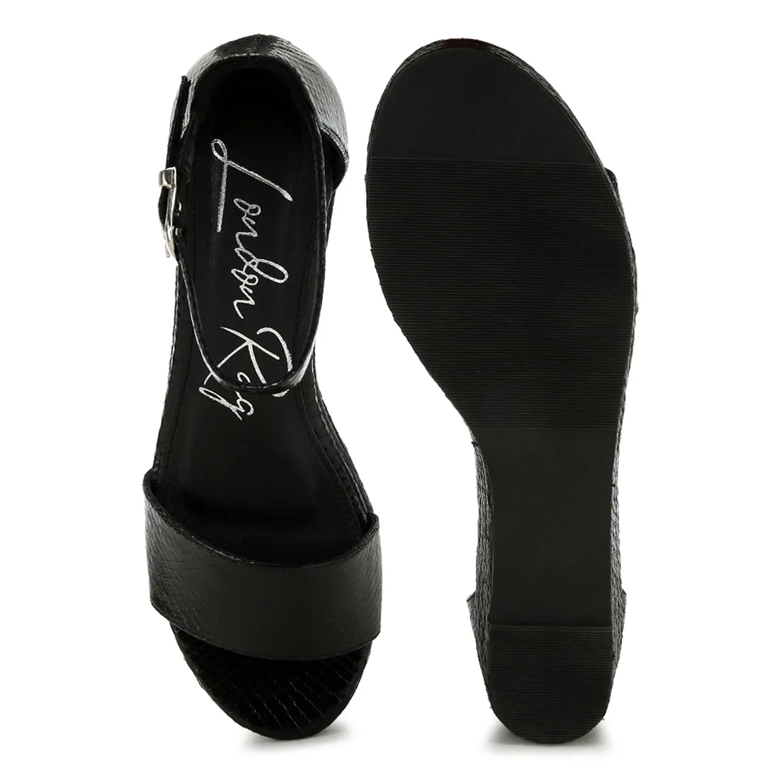 Faux Leather Snake Wedge Espadrilles
