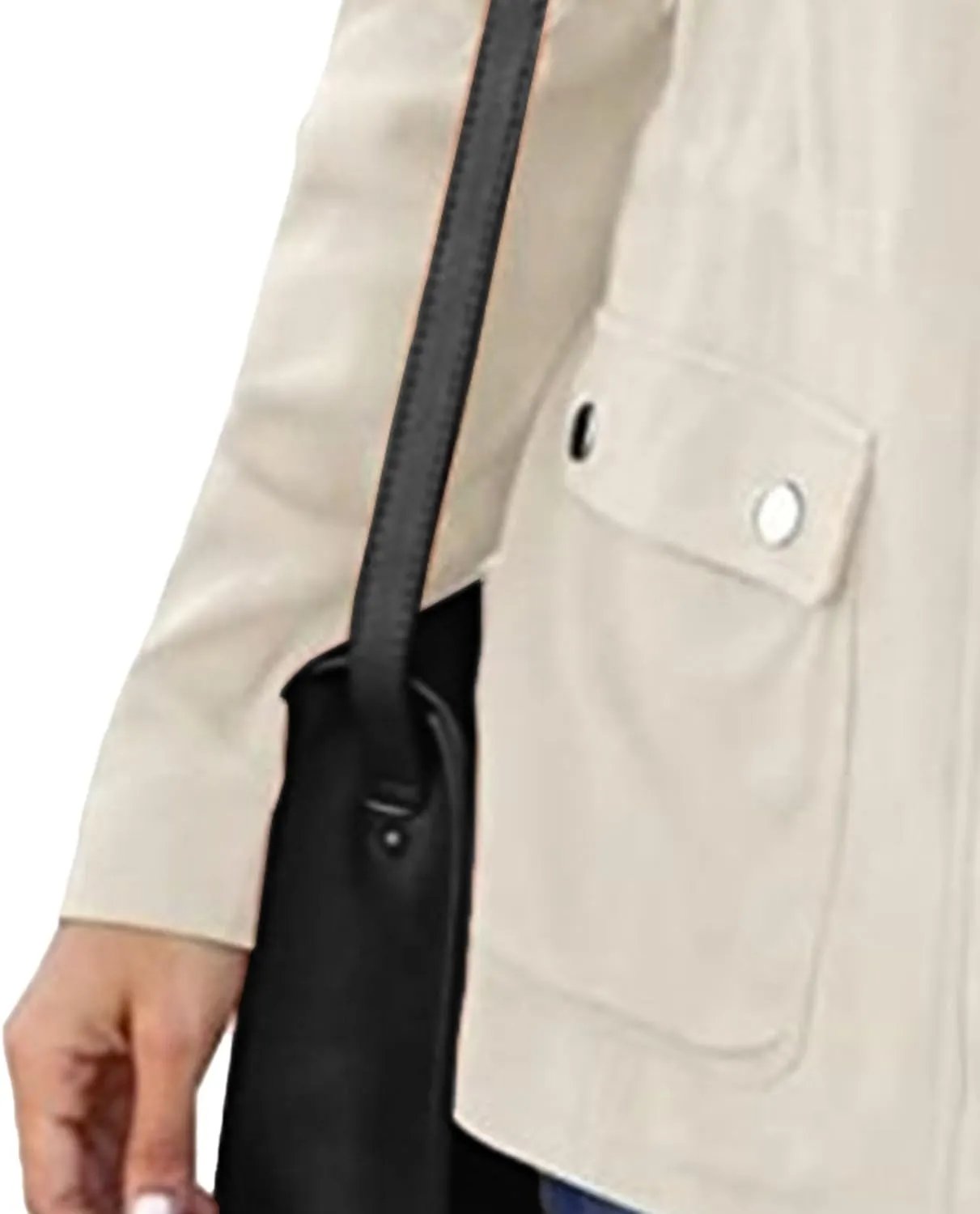 JEKE-DG Women's Military Stylish Long Sleeve Jacket Lightweight Zip Up Outdoor Jacket Coat Solid Trendy Field Safari Jackets