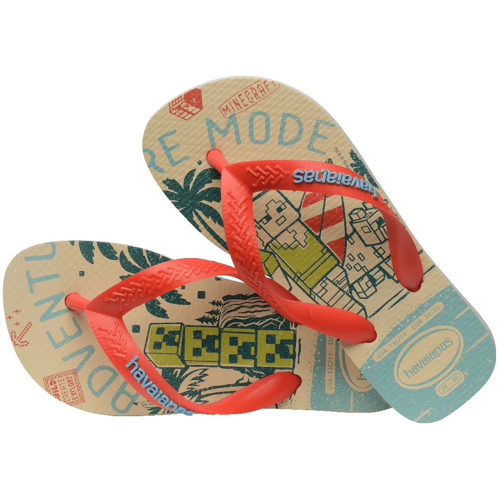 Kids Minecraft Flip Flops.
