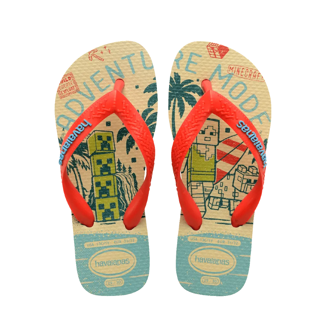 Kids Minecraft Flip Flops.