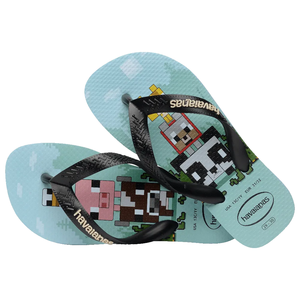 Kids Minecraft Flip Flops.