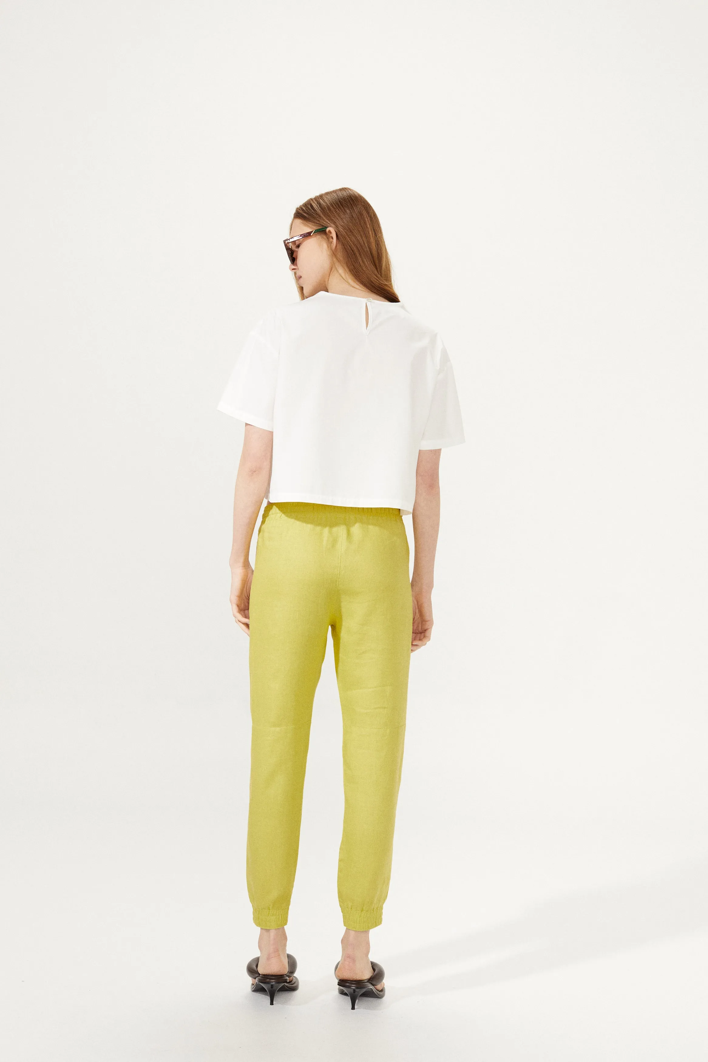 Lexus Linen Jogger Pants - Pistachio