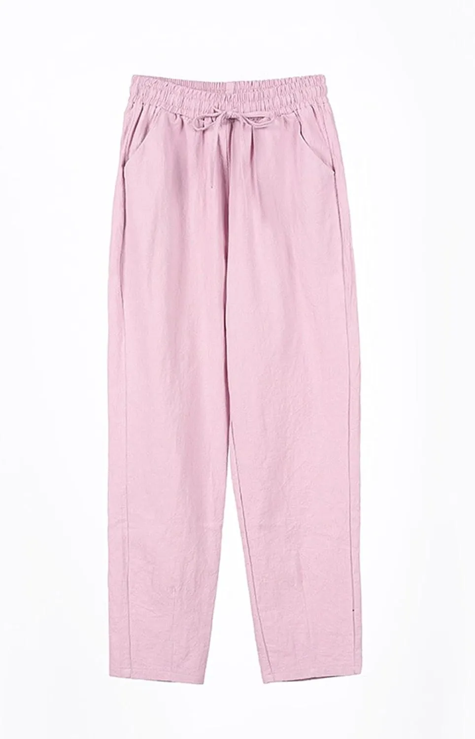 Linen Pants for Women 2025 Drawstring Lounge Trousers Elastic Waist Summer Beach Pant Outfits with Pockets
