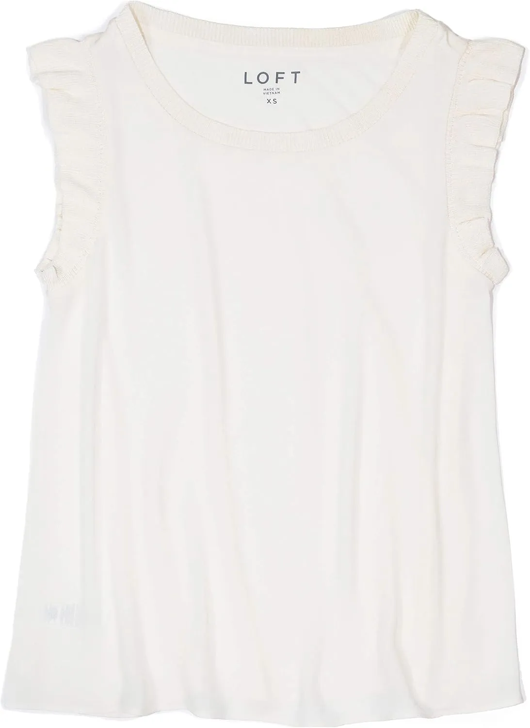 Loft Ann Taylor Women's Mixed Media Ruffle Tank