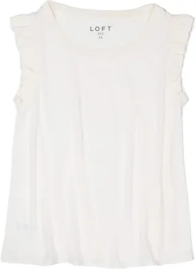 Loft Ann Taylor Women's Mixed Media Ruffle Tank