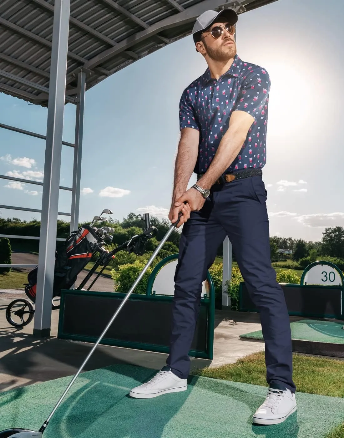 LRD Mens Stretch Golf Pants – Lightweight Performance Slim Fit Golf Pant for Men