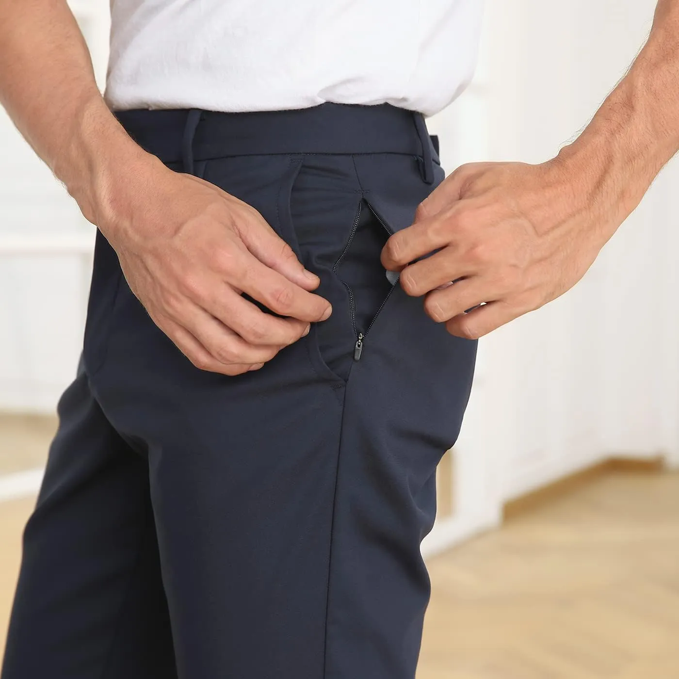 LRD Mens Stretch Golf Pants – Lightweight Performance Slim Fit Golf Pant for Men