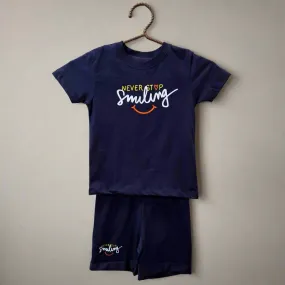 Lucido - T-Shirt & Shorts - Navy Blue - Smiling
