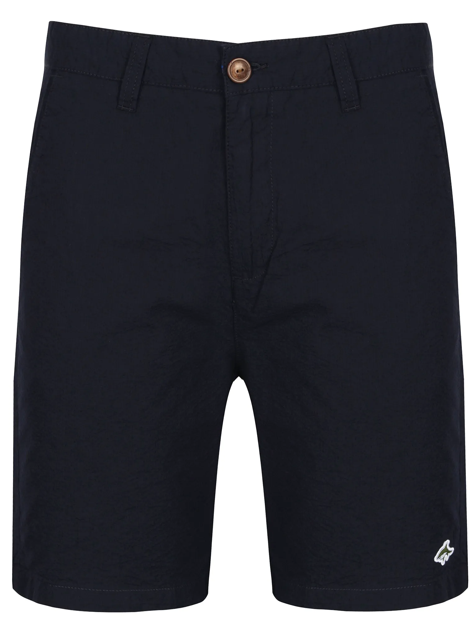 Manford Seersucker Cotton Shorts in Navy - Le Shark