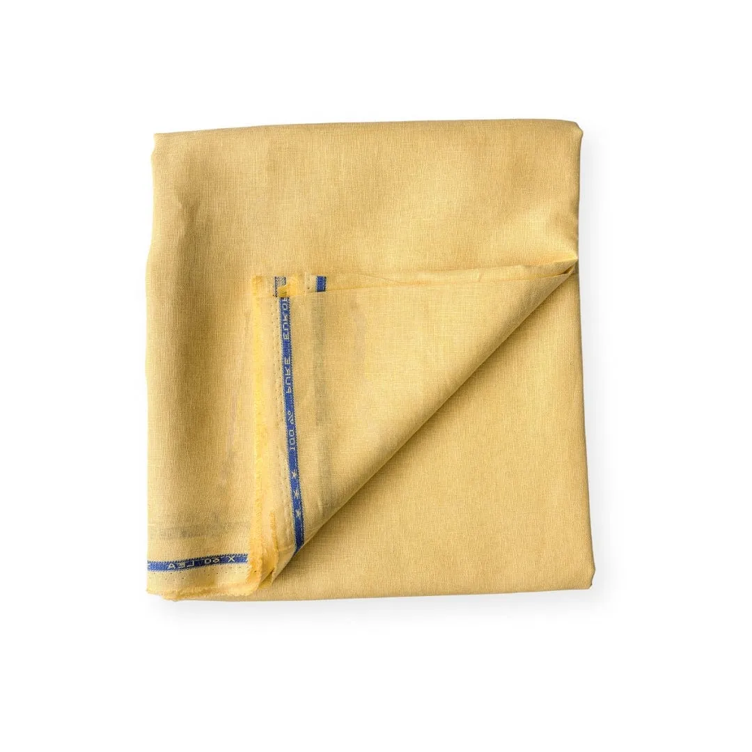 Mango Yellow Plain Premium 60 Lea Pure Linen Fabric (Width 58 Inches)