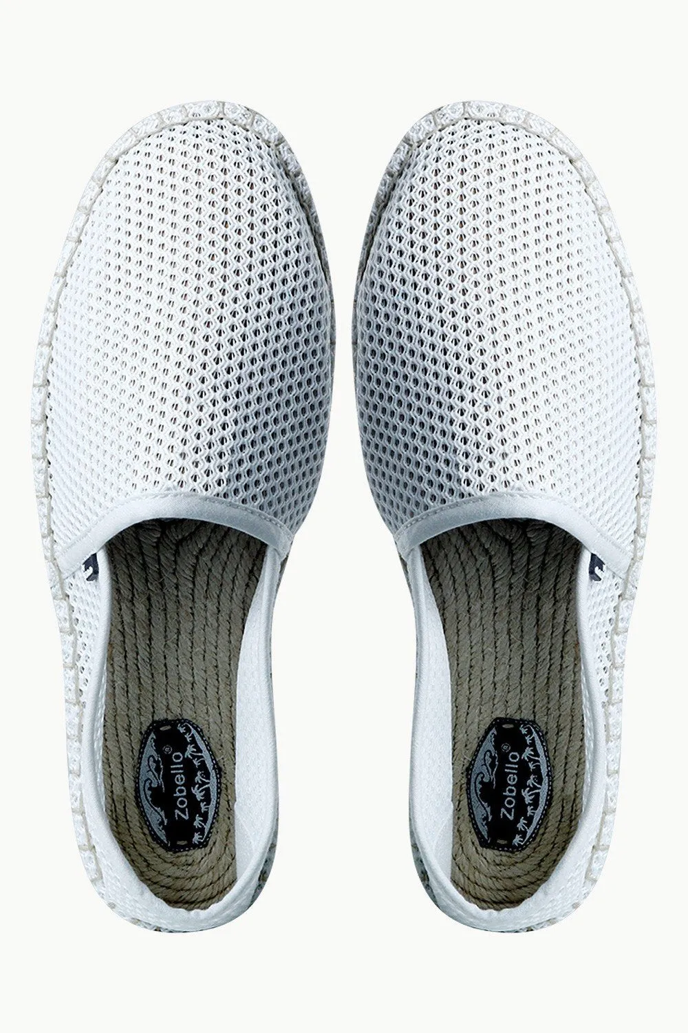 Men's White Mesh Basque Espadrilles