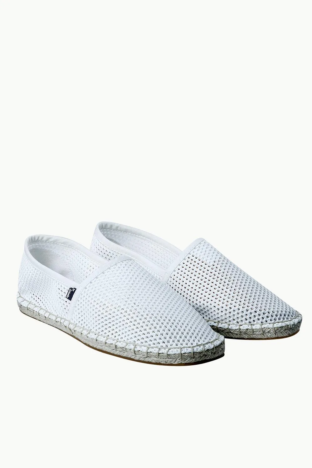 Men's White Mesh Basque Espadrilles