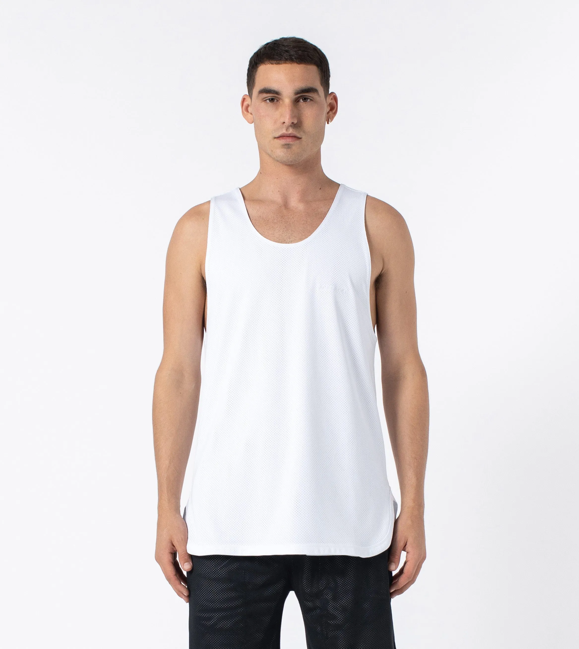 Mesh Rugger Tank White