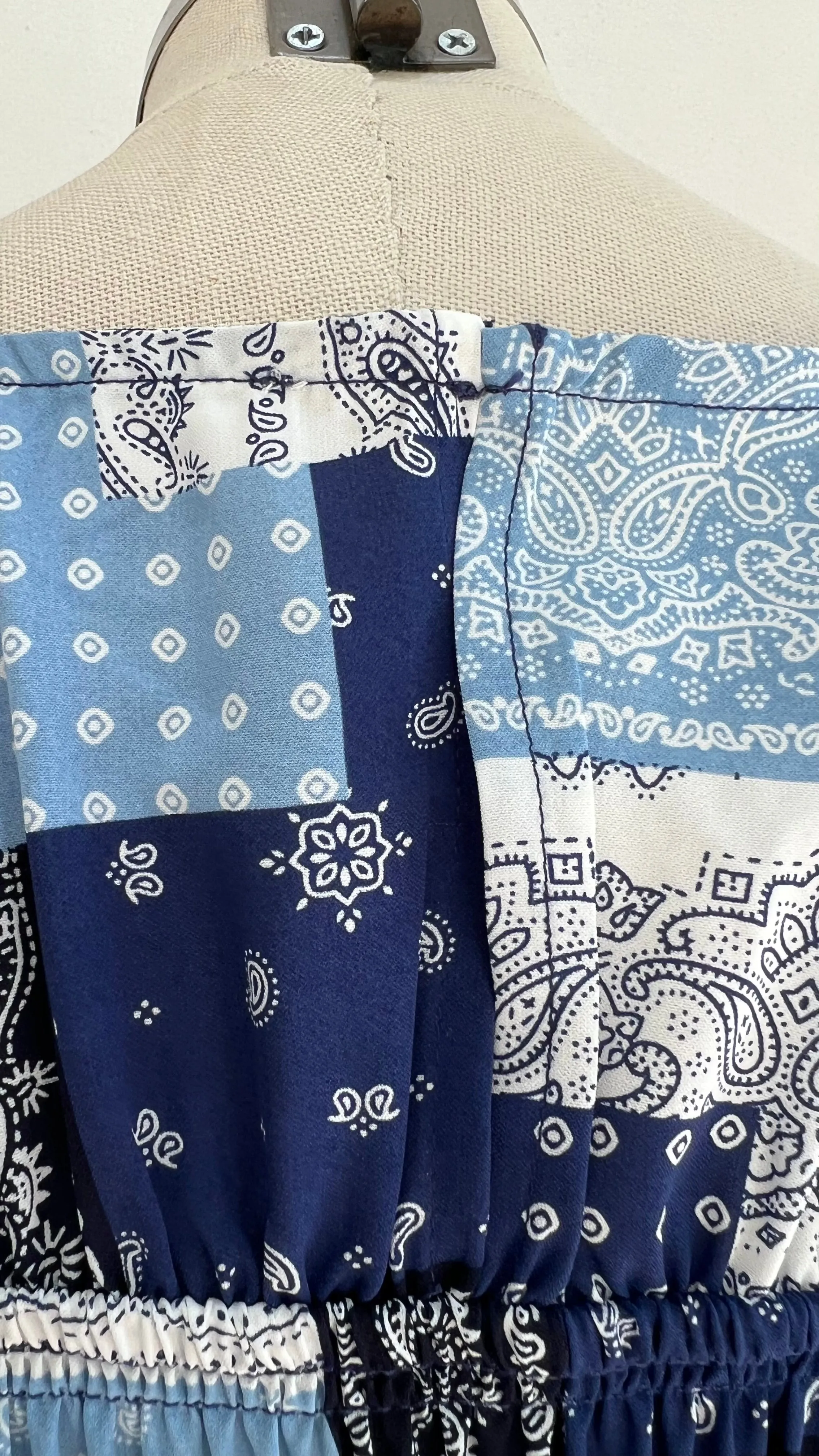 Navy printed midi