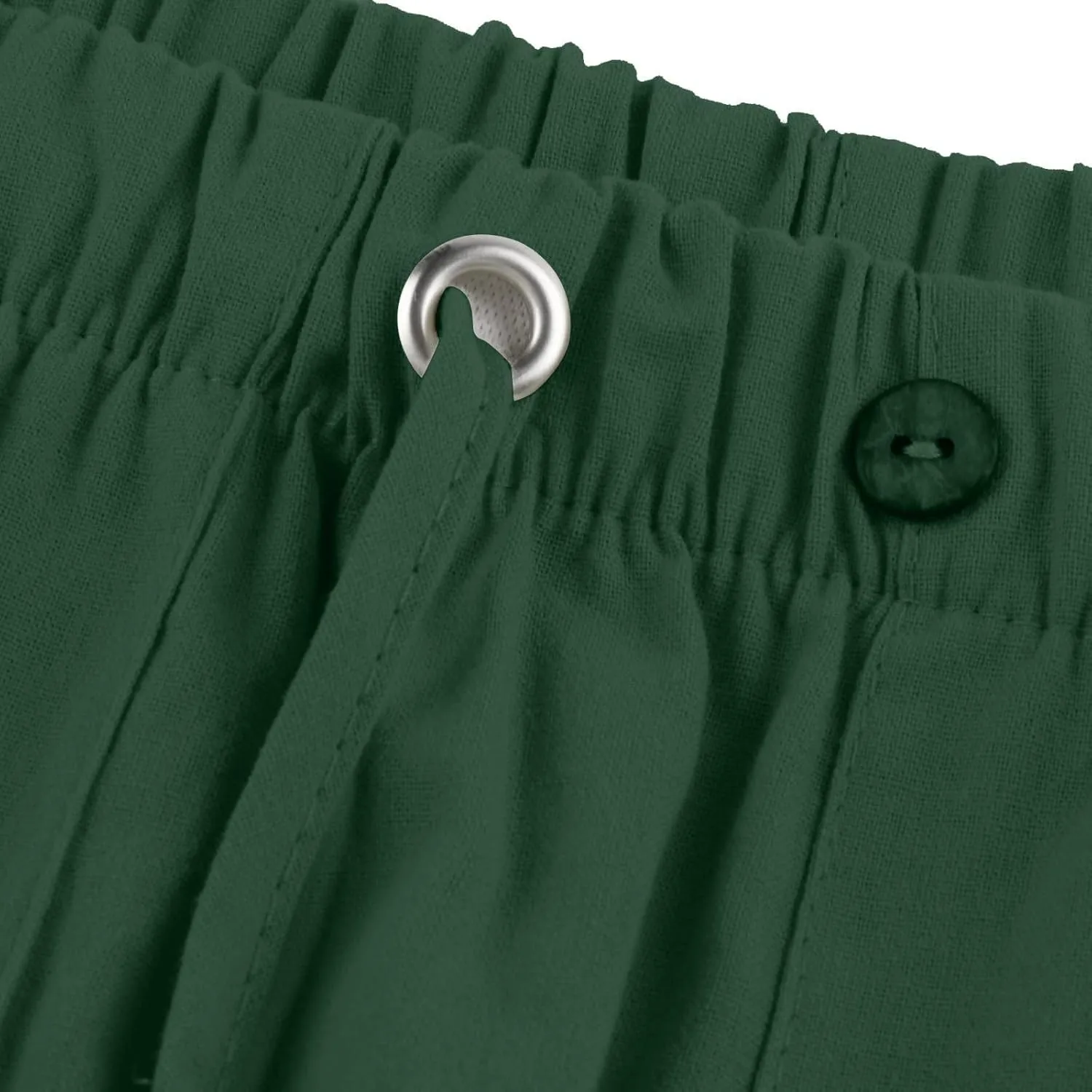 Plus Size Linen Pants Men Loose Fit Casual Drawstring Elastic Waist Pants Lightweight Summer Beach Trousers w/Pockets