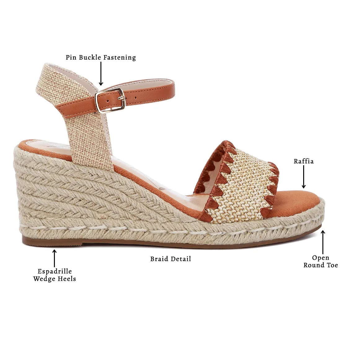 Raffia Wedge Heel Espadrilles