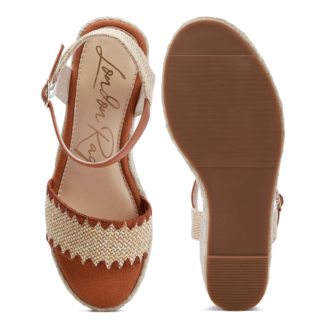 Raffia Wedge Heel Espadrilles