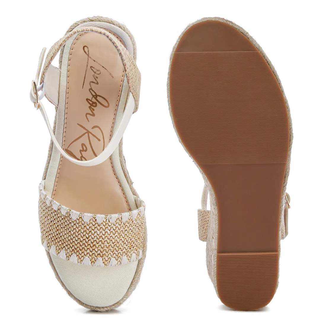 Raffia Wedge Heel Espadrilles