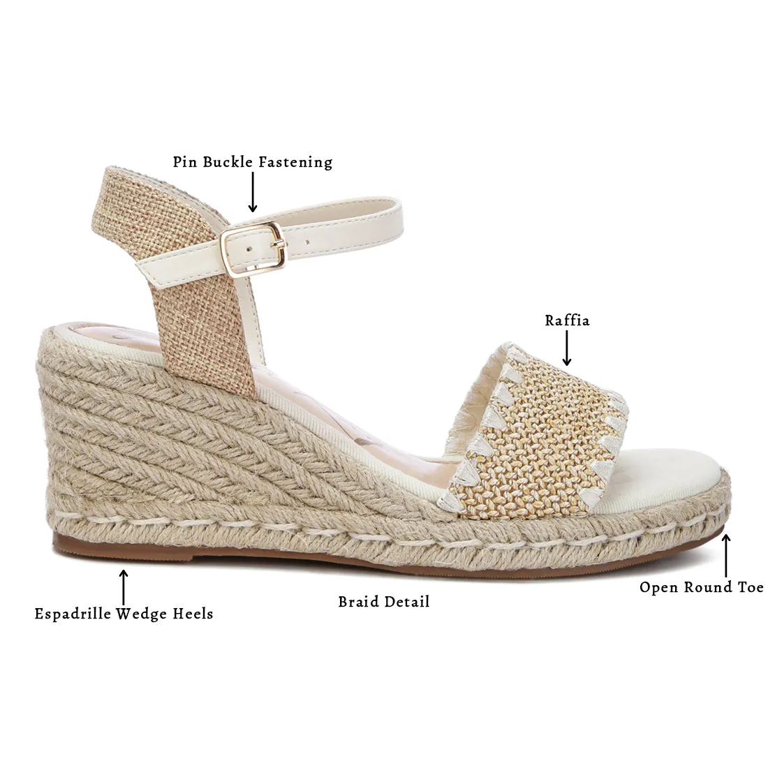 Raffia Wedge Heel Espadrilles